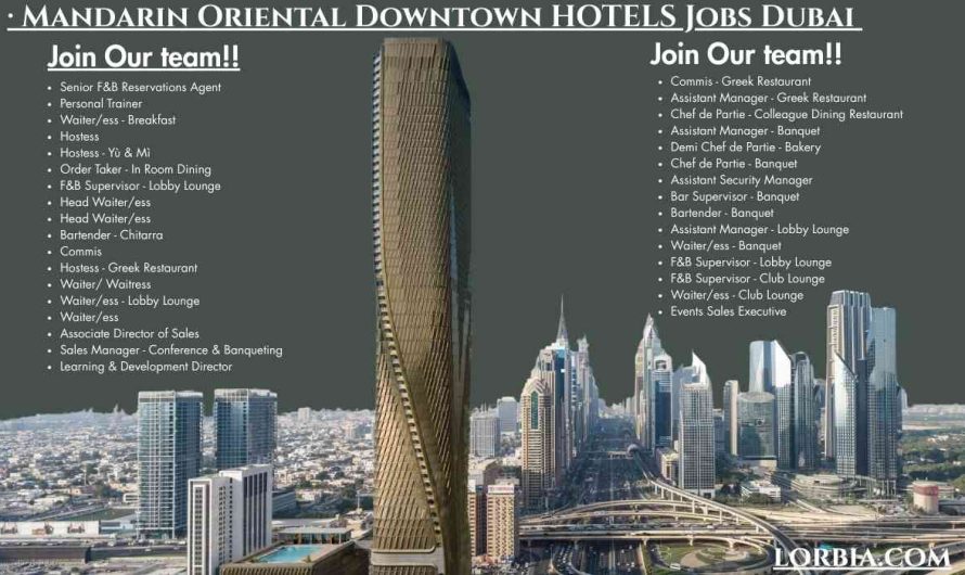 Mandarin Oriental Downtown HOTELS Jobs Dubai